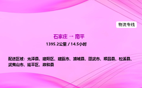 石家莊到南平貨運專線_石家莊到南平物流公司